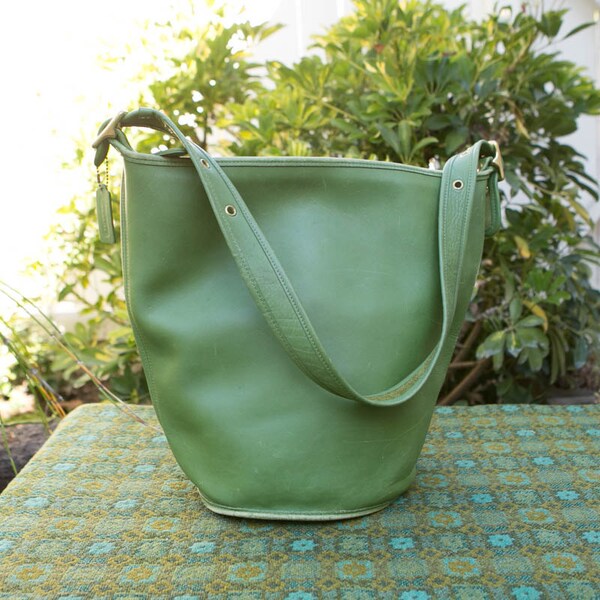 Vintage Coach Apple Green X Large Feed Coach Duffle Soho Tote Carryall Purse Travel Bag