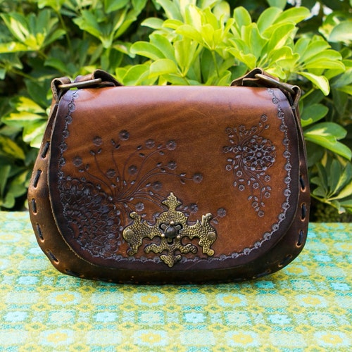 RARE Vintage Coach Navy Blue Madison Copley Kelly Leather Bag