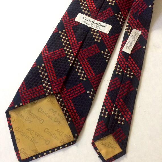 Vintage CHRISTIAN DIOR Silk Jacquard Men's Tie, Wide … Gem