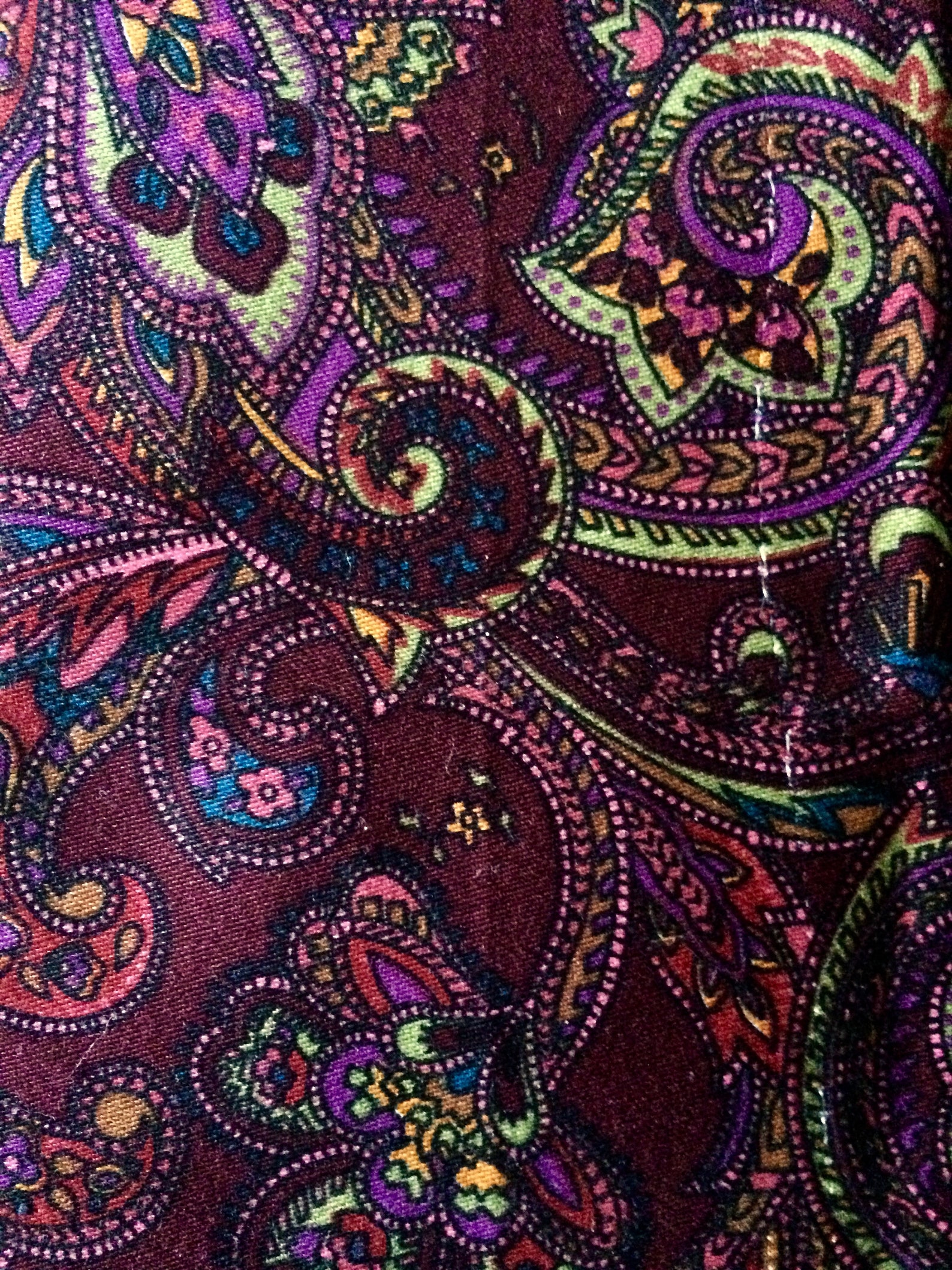 Vintage Fabric Dark Burgundy Paisley Cotton Made in England Etsy