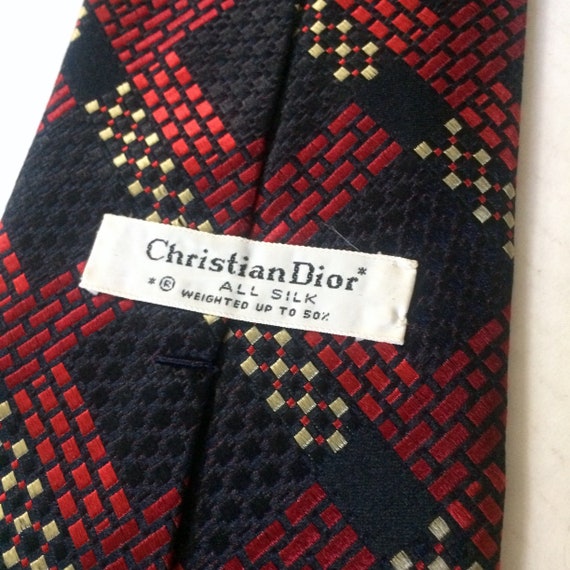 Vintage CHRISTIAN DIOR Silk Jacquard Men's Tie, Wide … Gem