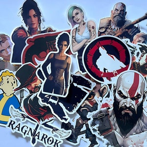 Adesivos de videogames - Fallout, Red Dead Redemption, God of War, Cyberpunk 2077 - Pacote com 12 unidades