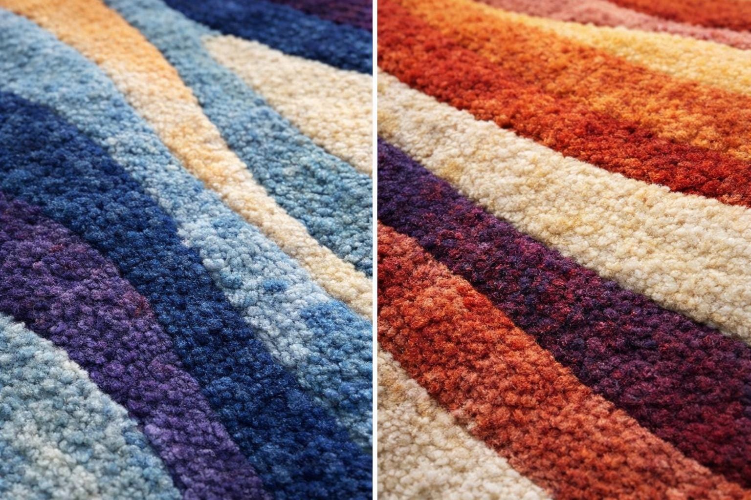 Colorful Wavy Round Area Rug, Abstract Rainbow Circle Carpet, Tufted ...