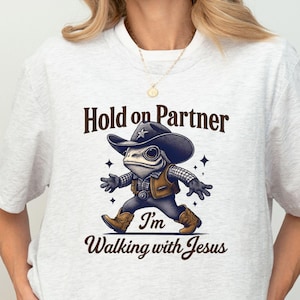 Funny Jesus Frog Shirt, Western Style Tee, Love Jesus Inspirational Tee, Faith Based Tee, Christian T-Shirt, Gift for Mom, Religious Women