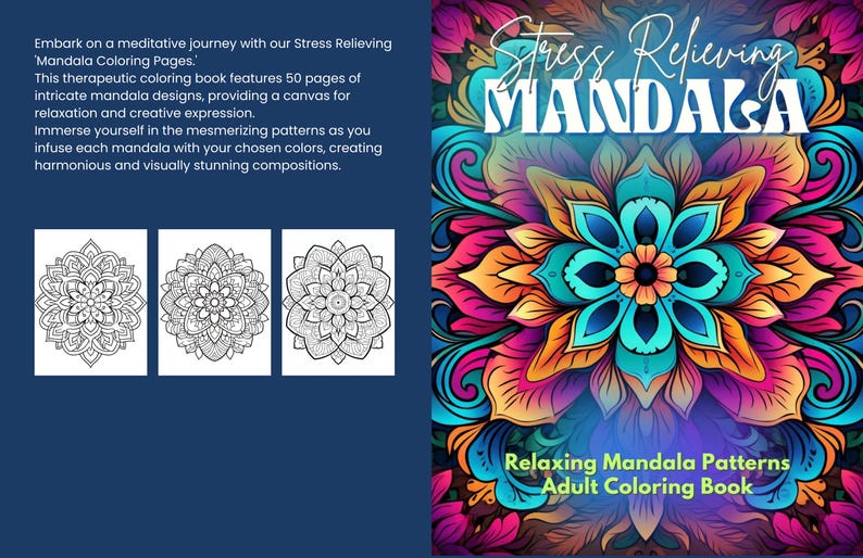 50 Mandala  Coloring  Pages | Adult Coloring Pages | Grayscale Coloring Book | Digital Download | KDP Ready | KDP Interior | Resell Rights