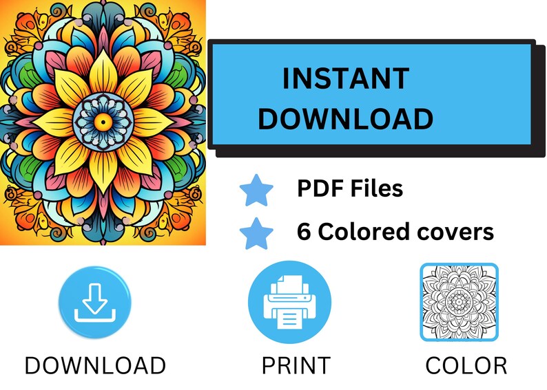 50 Mandala  Coloring  Pages | Adult Coloring Pages | Grayscale Coloring Book | Digital Download | KDP Ready | KDP Interior | Resell Rights