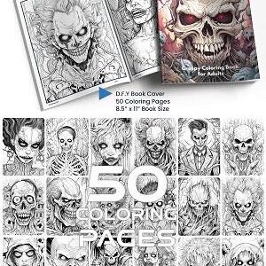 50 Creepy Halloween Coloring Pages | Adult Coloring Pages | Grayscale ...