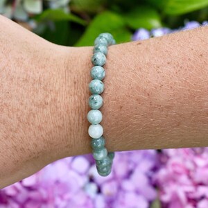 Jadeite 6mm Beaded Grade A+ Genuine Gemstone Bracelet, Calming Crystal Bracelet, Lucky Crystal, Dream Stone, Yoga, Energy Bracelet