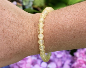 Citrine 6mm Beaded Grade A+ Genuine Gemstone Bracelet, Crystal Beaded Bracelet, Energy Bracelet,  Balance, Yoga, Meditation