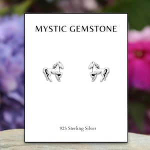 Horse Earrings, Horse Studs, Animal Lover Jewelry, Running Horse Earrings, Solid 925 Sterling Silver