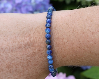 Sodalite Beaded Bracelet, Grade A+ Gemstone, Intuition Crystal