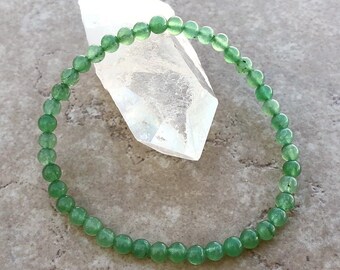 Kids Bracelet, Children’s Aventurine Grade A+ 4mm Beaded Genuine Gemstone Bracelet, Bracelet for Kids, Flower Girl Bracelet, 6 inch Bracelet