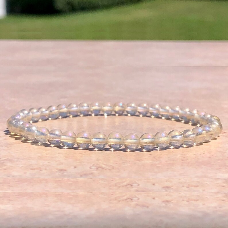 Angel Aura 4mm Beaded Gemstone Bracelet
