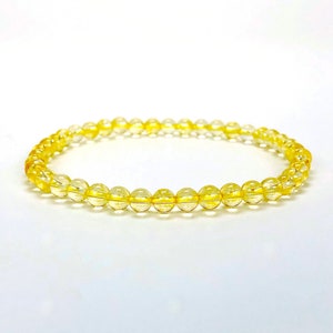 Citrine 4mm Beaded Grade A+ Genuine Gemstone Bracelet, Men&#39;s 8 inch Citrine Bracelet, Men&#39;s Jewelry, Abundance Crystal Bracelet