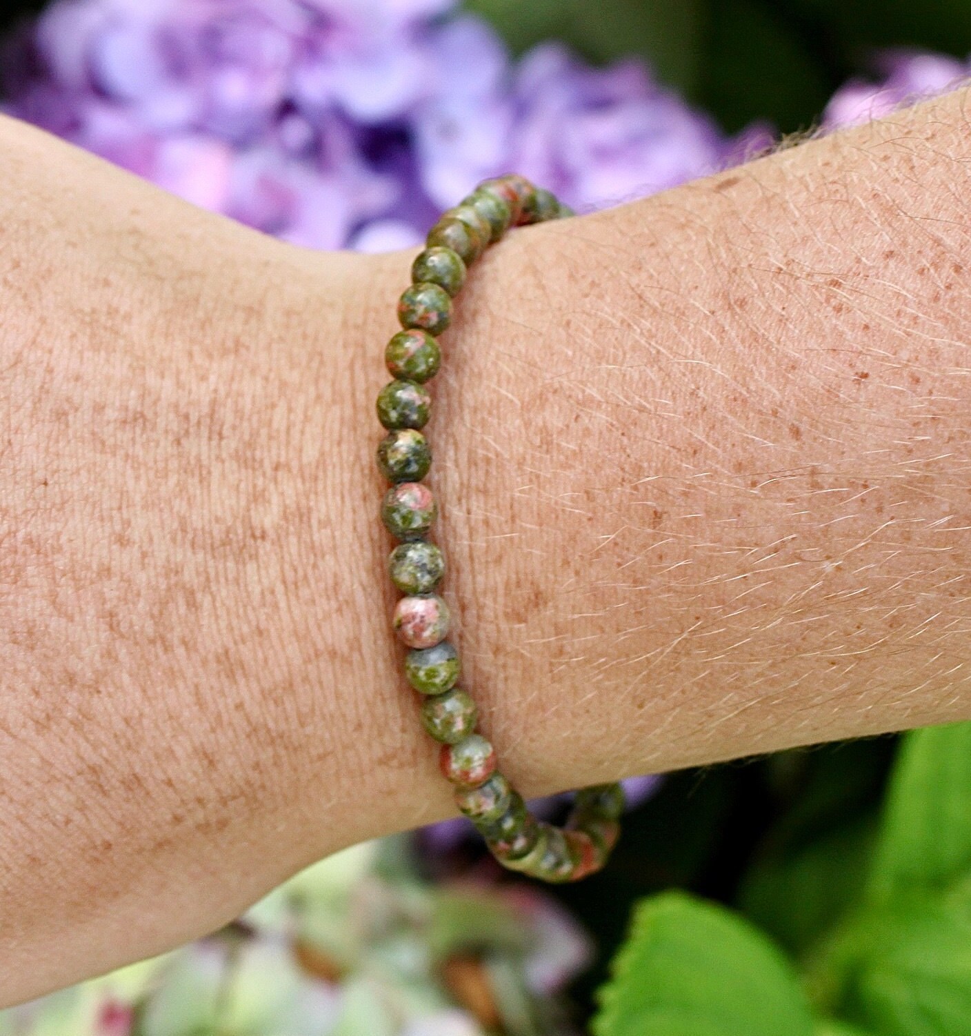 Unakite Bracelet - Etsy