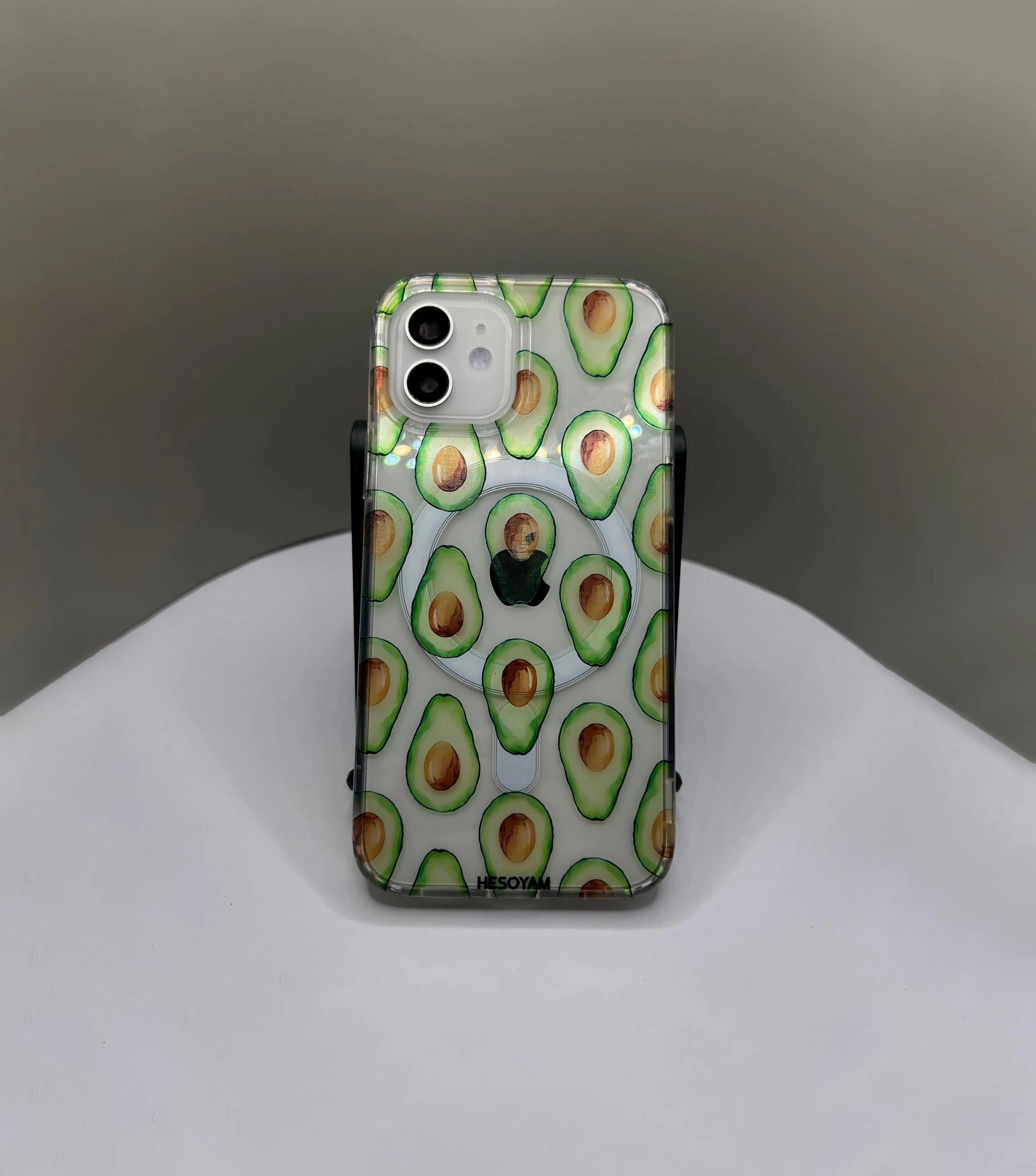 Hesoyam Green Avocado UltraSafe Magsafe Clear Shockproof Case for iPhone 11 12 13 14 15 16 17 Pro Max Mini Plus 6 7 8 XR X Xs Max Plus
