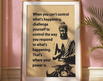 Buddha Quote Wall Art | Mindfulness & Zen Print | Inner Peace Poster | Meditation Room Decor | Spiritual Inspirational Gift