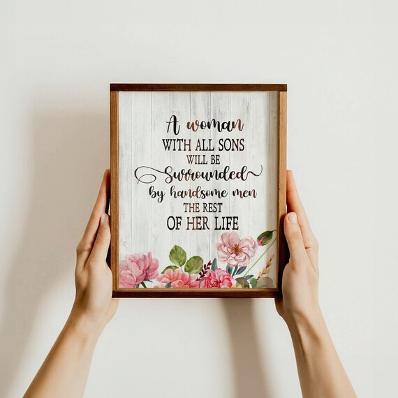 Mom With Sons Wall Art, Gift for Mothers, Mother's Day Gift