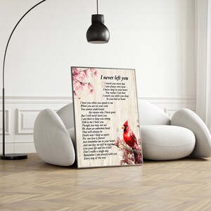 Memorial Wall Art Print - "I Never Left You" - Honor The Memory of Loved Ones and Find Peace - Comforting Quote Poster 8x10 and 11x14 Sizes zdjęcie 6