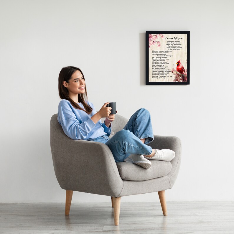 Memorial Wall Art Print - "I Never Left You" - Honor The Memory of Loved Ones and Find Peace - Comforting Quote Poster 8x10 and 11x14 Sizes zdjęcie 7