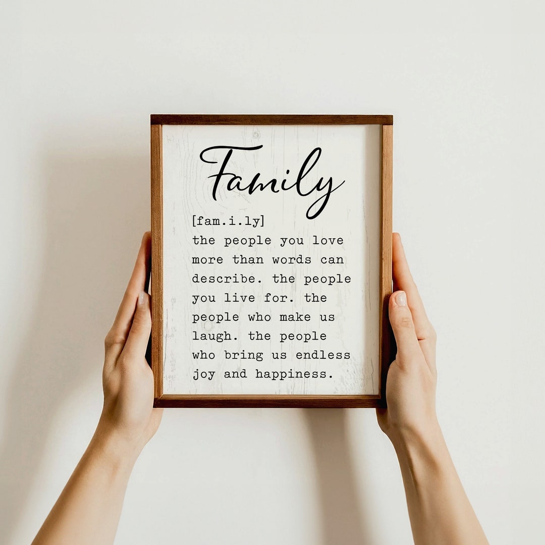 Family Definition Wall Art Gift, Inspirational Family Quote Print, Home