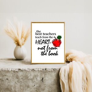 The Best Teachers Teach From the Heart Wall Art - Inspirational Teacher ...