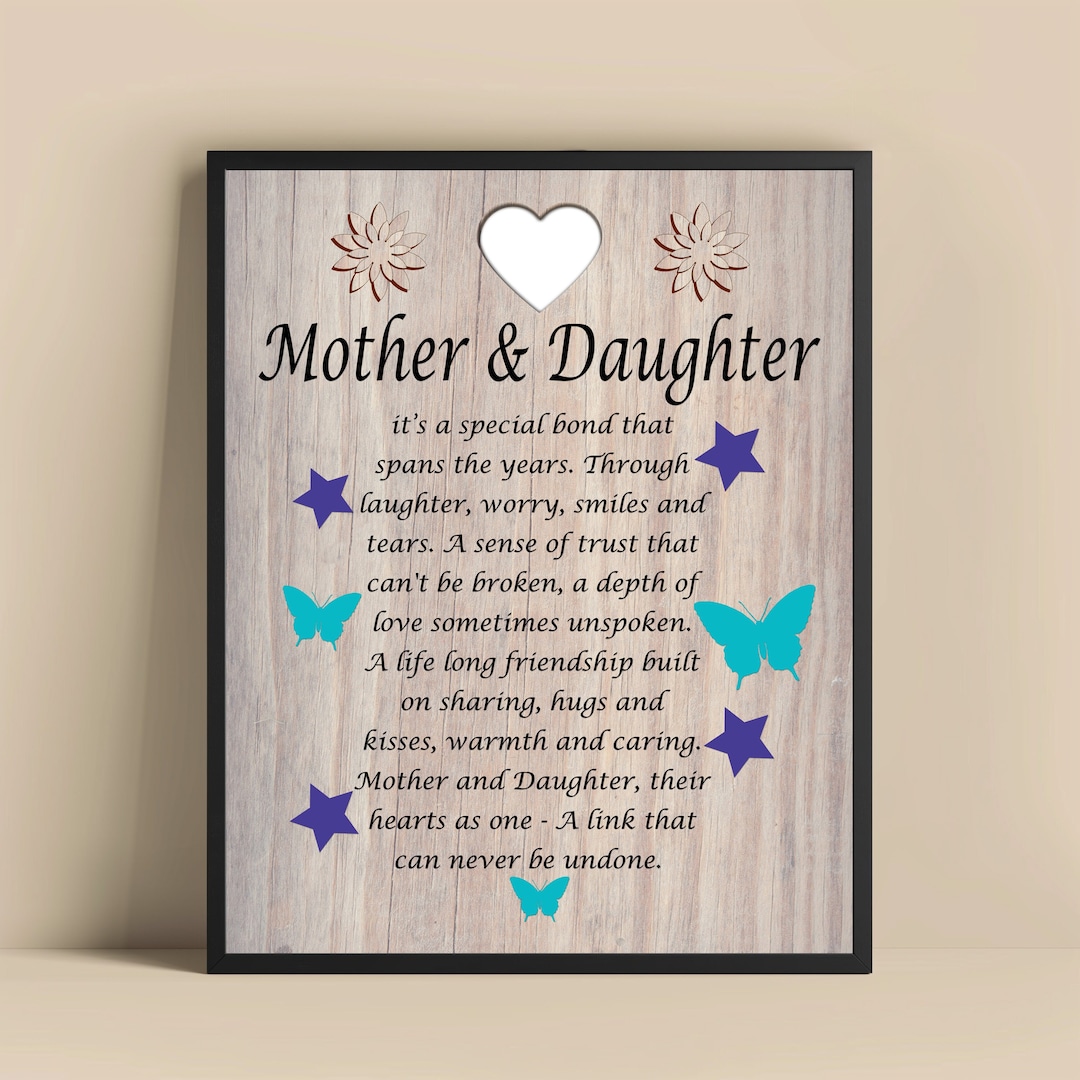 Mother and Daughter Print, Daughter & Mom Quote Art, Family Wall Decor ...