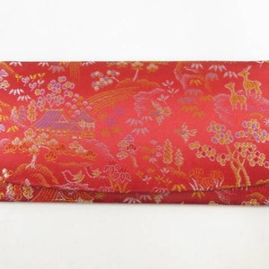 Vintage Japanese Pure Silk Billfold Wallet, Japanese Traditional Fabric