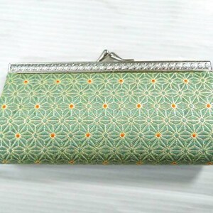 Vintage Hakata Brocade Pure Silk Wallet, Coin Purse, Gamaguchi, Japanese Traditional Fabric, Made in Japan