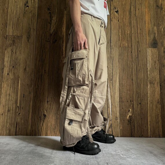 2000s, 00s Vintage Y2K Avant Garde Multipocket Opium Bandage Pants 