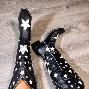 Zwarte cowgirllaarzen, westerncowboylaarzen ster
