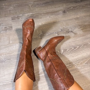 Bruine cowgirllaarzen, westerncowboylaarzen