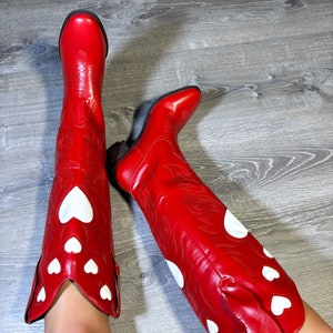 Red Heart cowgirl-laarzen, cowgirl-westernlaarzen