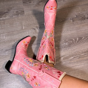 Roze cowgirllaarzen, westerncowboylaarzen