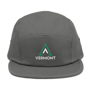 Vermont Mountain Logo 5-Panel Cap | Embroidered Patch Front