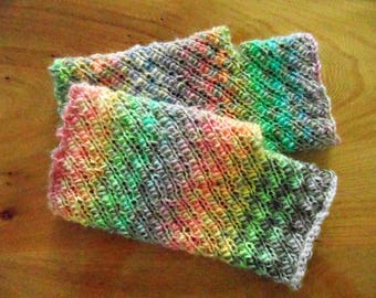 Fingerless mittens nr.6, lovely 100% premium wool, oh so colorfull