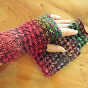 Fingerless mittens nr.3, lovely 100% premium wool, oh so colorfull
