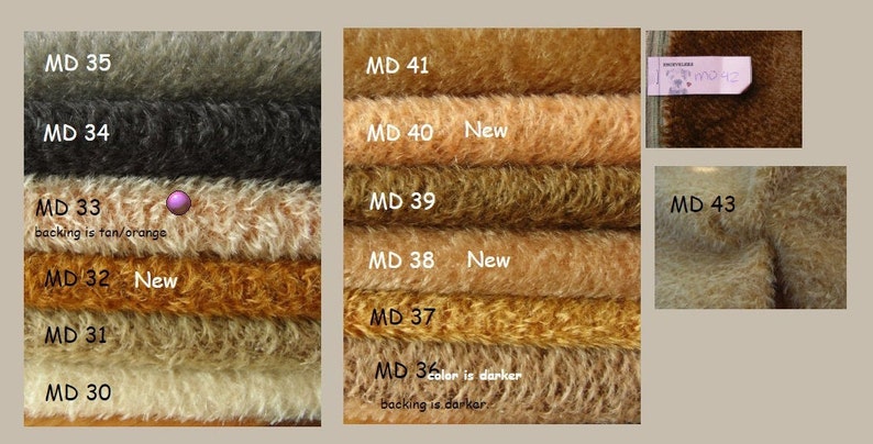 MD. PICK you own 3 colors of SCHULTE mohair, pile 7 mm, 3x 25cm/35cm about 3 x 9.8 / 13.8 inches. image 4