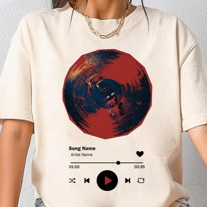 Custom Song Name Shirt And Photo Vinyl Shirt, Custom Artist Name Shirt, Custom Song Name Shirt, Favorite Song Tee, Music Player Tee