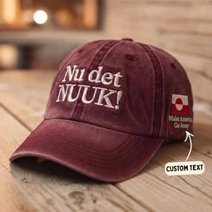 Embroidered Nu det NUUK Baseball Cap, Make America Go Away Greenland Hat, Greenland Flag Anti MAGA Political Statement Justice Statement Cap