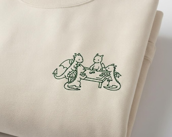Sudadera bordada de D&D, suéter con parodia divertida de dragones, regalo para el Dungeon Master Gamer