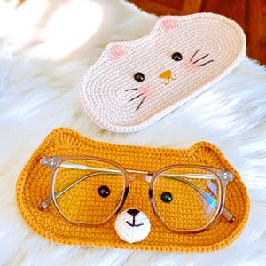 Portaocchiali 2in1 Orso e Gatto Modello all'uncinetto, Modello all'uncinetto Portaocchiali, Modello all'uncinetto Amigurumi facile (termine USA - solo in inglese)