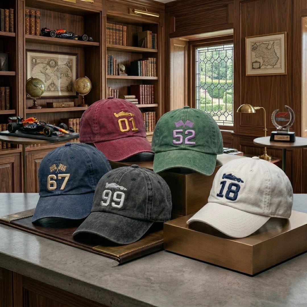 Embroidered Custom Racing Number Baseball Cap, Personalized Checkered ...