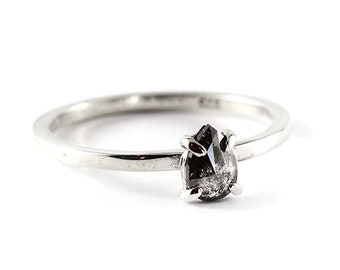 Black Diamond Ring Etsy