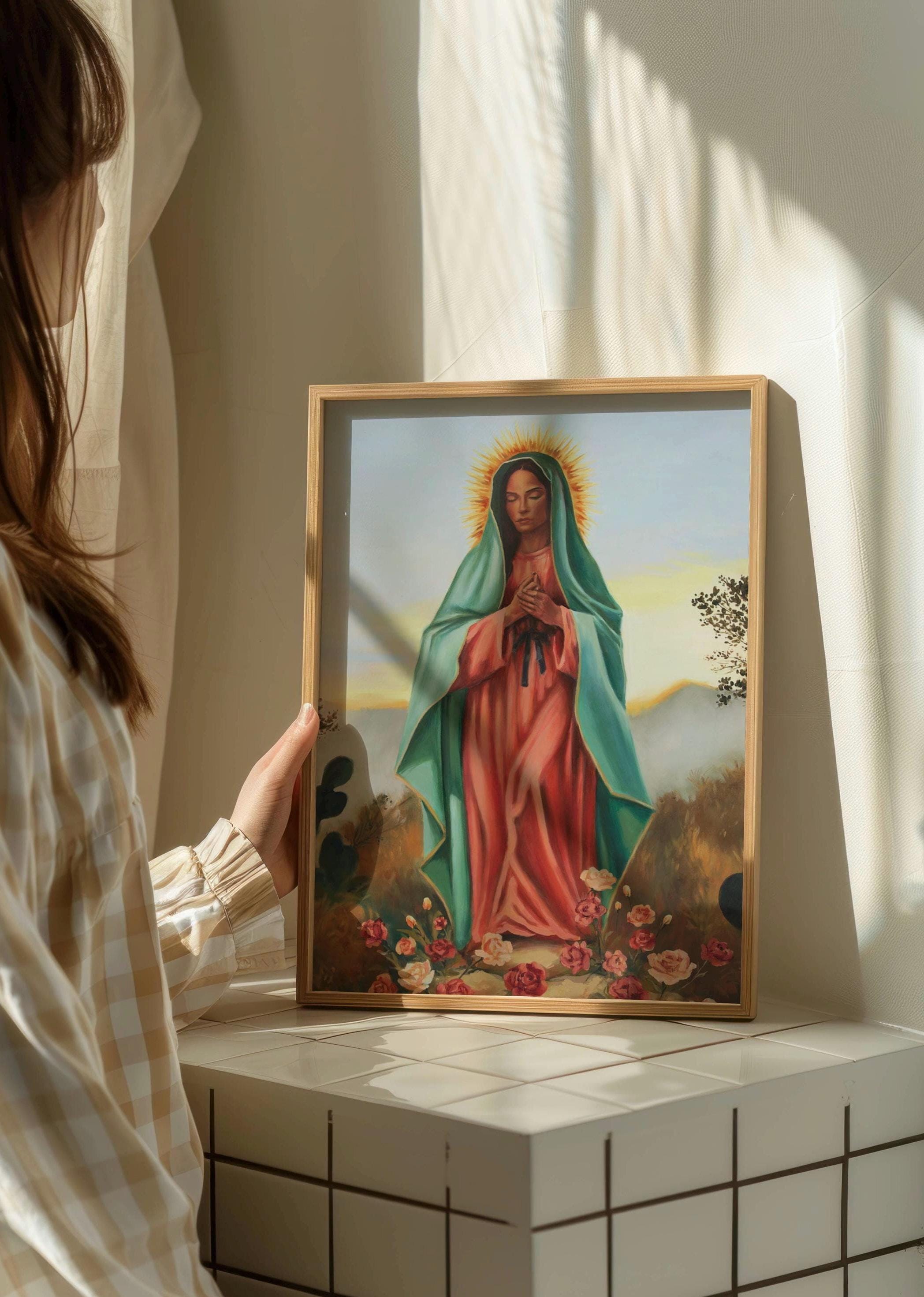 Our Lady of Guadalupe Oil Painting | Marian Wall Art | Virgin Mary ...