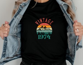 Maglietta Vintage 1974 in edizione limitata, regalo per il 50° compleanno per lui o per lei, maglietta retrò per 50 anni, maglietta divertente classica per la festa di compleanno