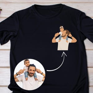 Custom Family Portrait Shirt, Custom Portrait Outline Shirt For Him, Fathers Day Gift, Custom Line Art Tee, Faceless, Outline Faceless