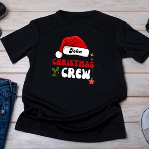 Christmas Crew Family Shirts | Custom Name Family Xmas Tee | Matching Christmas Party Outfits | Christmas Gift Shirts