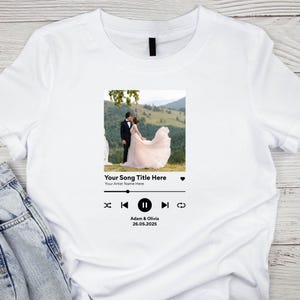 Personalized Song Playlist Tee, Custom Music T-Shirt for Boyfriend and Girlfriend, Valentines Gift, Birthday Wedding Anniversary Keepsake