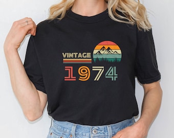 Maglietta vintage per il 50° compleanno del 1974, maglietta retrò per 50 anni, regalo per il compimento dei 50 anni per papà o marito, regalo divertente per il 50° compleanno per lui o per lei